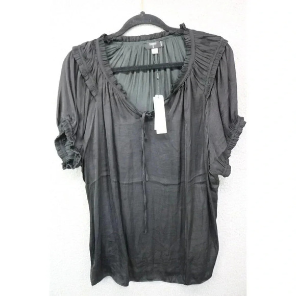 Tahari Women's Black Silky Blouse-Size 1X-New w/Tags - Picture 1 of 7